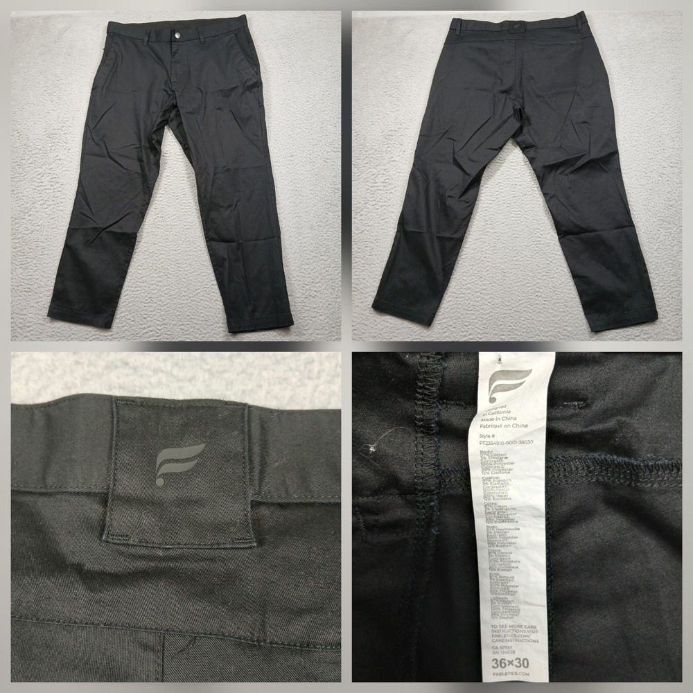 Fabletics Pants‎ Mens 36x30 Black Stretch Performance Casual